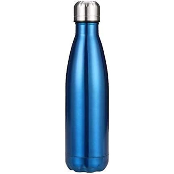500ml Isoleret Vandflaske, Dobbelt-Vægget Rustfrit Stål Vakuumflaske Holder Kold i 24 Timer og Varmt i 18 Timer - BPA Fri Navy blue