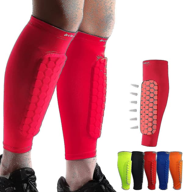 Fodboldbenskinner, beskyttende skinnebensbeskyttere Red Large