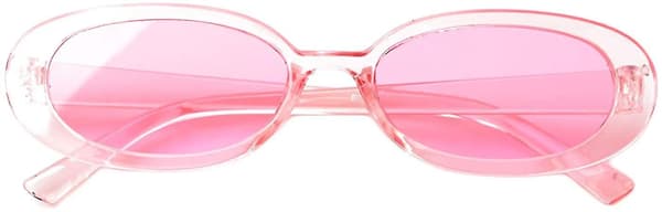 Dame Oval Ko Farve Små Solbriller Mode Plettet Farve Pink