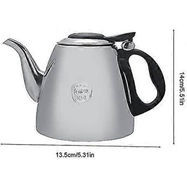 Tekander til induktionskomfur med varmebestandigt håndtag, kaffekande i rustfrit stål, tekedel, te- og kaffesæt (1,2L)