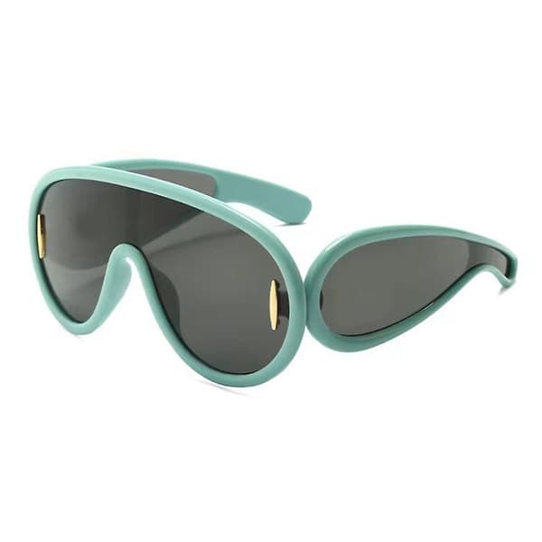 Unisex Kule Store Rammer Solbriller Bærbare Holdbare Anti UV-briller for Kvinner Menn Light Blue