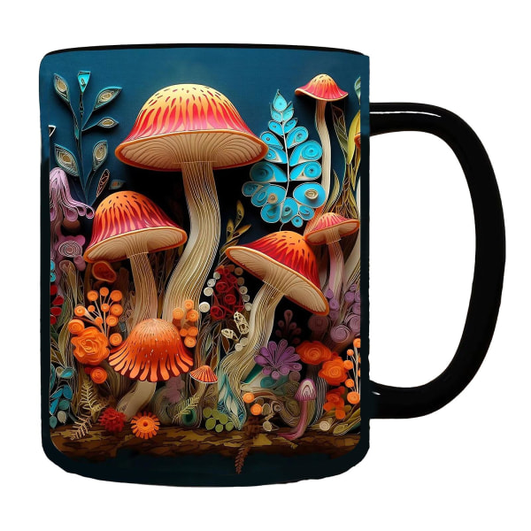 2024 Nytt Magic Mushrooms-krus Keramisk kaffekrus Tekopp med 3d Magic Mushrooms-krus