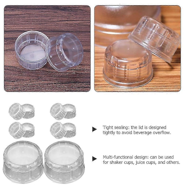 10 stänksäkra muggskydd Cocktail Shaker Skydd Plast Press Juice Mugg Lock