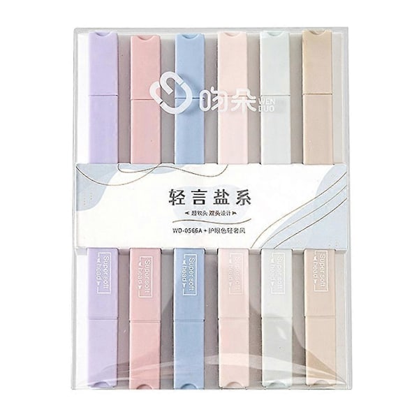 Bibelsk Æstetik Overstregningstusser 6 Farver Overstregningstusser Dobbeltsidede Overstregningstusser Qingyan Salt Series
