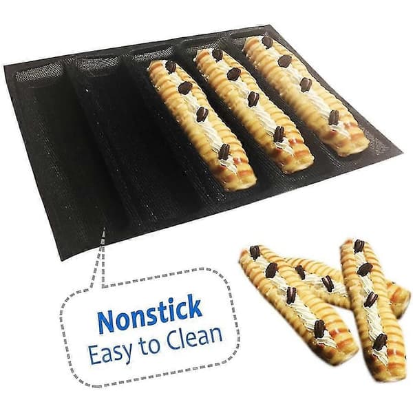 Silikone Baguetteform - Non-stick Perforeret Fransk Brødform, Hotdogforme, Bageunderlag Brødform