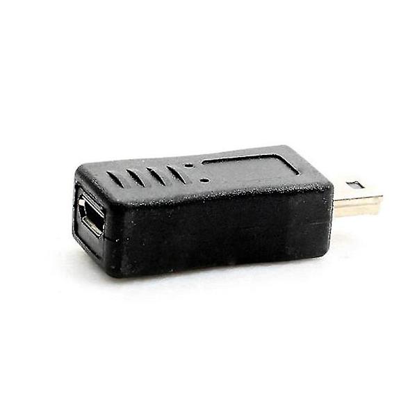 Sort Micro USB Hun til Mini USB Han Adapter Oplader Konverter Adapter Hfmqv