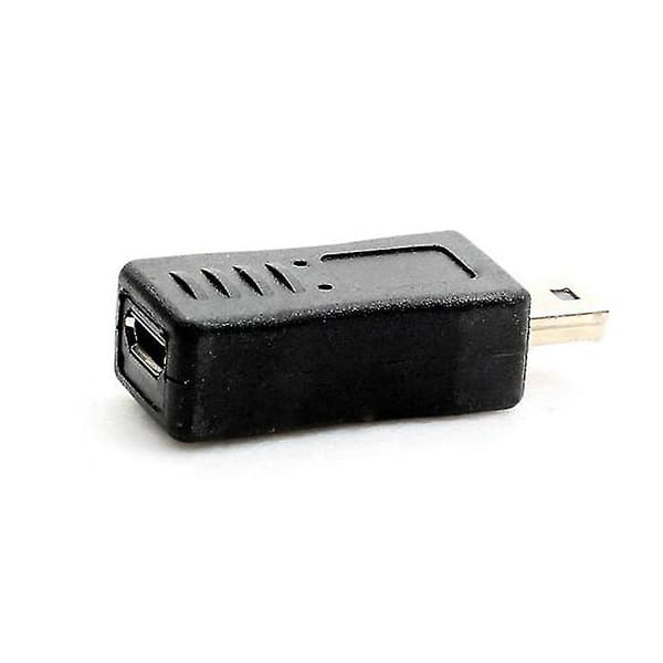 Svart Micro USB Hon till Mini USB Han Adapter Laddare Konverterare Adaptor Hfmqv