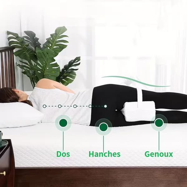 Benpute – Ortopedisk – Minneskum Sovepute – Stresslindring – Hvit