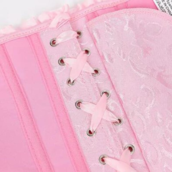 Mimigo Naisten Pitsi Nauha Takana Seksikäs Kukallinen Korsetti Naisille Alusvaatteet Bustier Yläosa Pluskoko PINK L