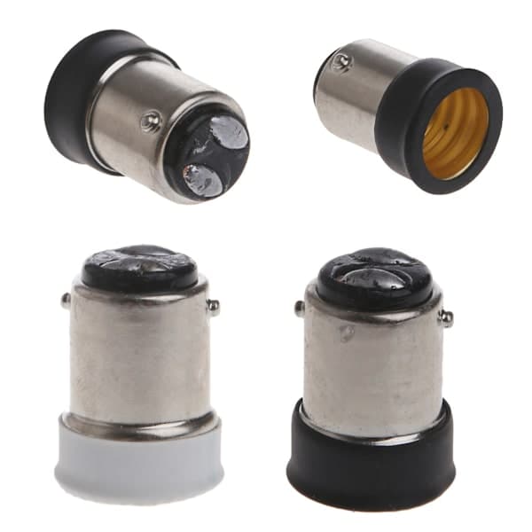 B15 Han til E14 Hun Lampe Pære Fatning Lysforlænger Adapter Konverter Holder Sølv