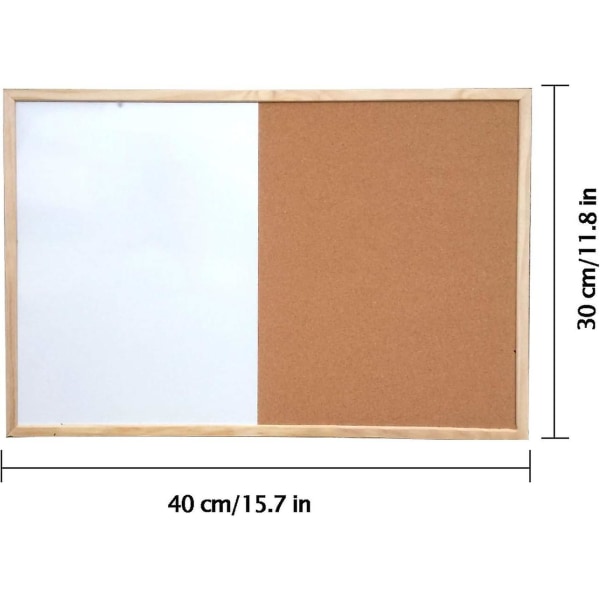 Kxj-dry Erase Board och Cork Bulletin Board Kombination, 11,8x15,7 tum Combo Whiteboard Cork Anslagstavla för kontorsheminredning