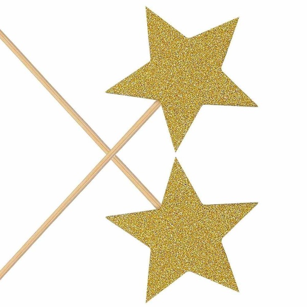 Set med 50 st Twinkle Twinkle Little Star Cupcake Toppers Glitter