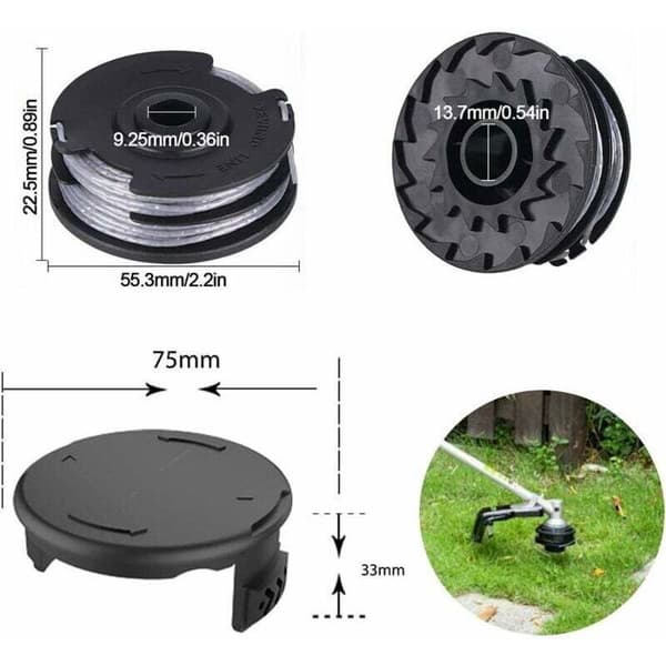 Buskrabberlinjespoler - LUSKYKA® - Pakke med 10 spoler - Dobbelt linje - 6 m længde - 1,6 mm diameter