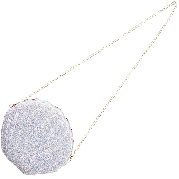 1 stk. Skinnende Havskalskæde Skuldertaske Smuk Perleskals Crossbody Taske (hvid)