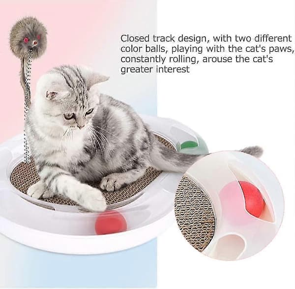 Katt leksak Catch Ball Roller Track Kattboll Torn Pusselset Skivspel Bordsdesign Sensorisk