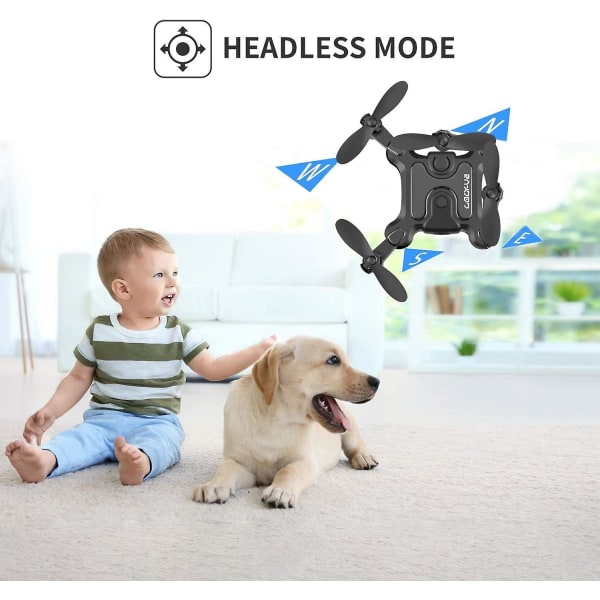 Hopfällbar minidrone för barnleksaker, v2 Nano Pocket Rc Quadcopter för nybörjare, med 3 batterier, höjdhållning, huvudlöst läge, 3d-flips, en knappretur