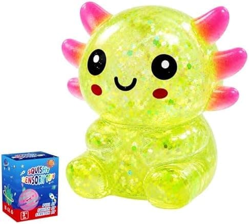 Glittrig Axolotl Squishy Leksak, Squishy Leksaker, Långsamt Resande Squishy Yellow