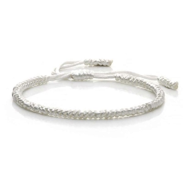 Håndlavet Tibetansk Buddhistisk Flerfarvet Lykke Knuder Reb Armbånd Kvinder Justerbar Charm Armbånd & Armringe Til Mænd Vintage Smykker white