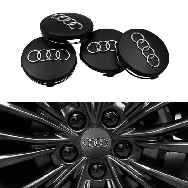 4-pack - Audi navkapslar / emblem för hjulnav - Bil 60 mm