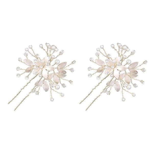 2 stk Hårpinner Brudefrisyrer Rhinestone Hårspenner Bryllupskrystallhårnåler