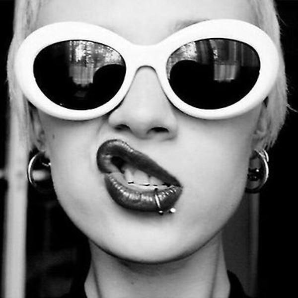 Cool Nirvana Kurt Cobain Style Clout Solbriller, Hvid