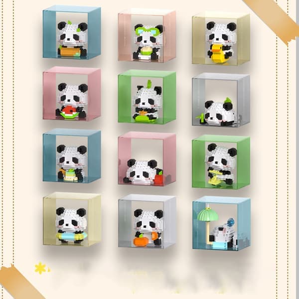 Søde Panda Mini Byggeklodser - LEGO-kompatible Mikroklodser, Perfekt Gave til Børn, 2 Stilarter Tilfældigt Udvalgt W1508-07