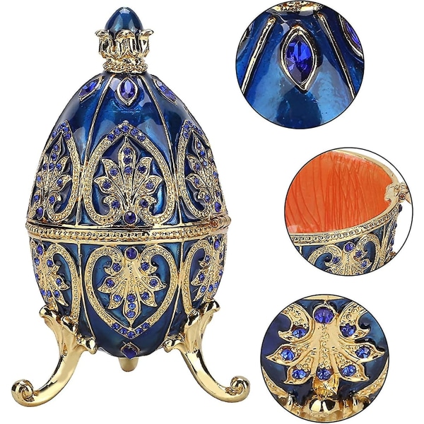 Faberg Ägg, Vintage Faberg Äggformad smyckeskrin Organizer för halsband Armbandsmycke