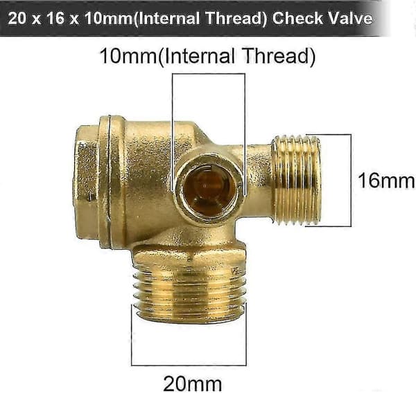 2 stk. Kobber Kompressor Kontraventil 10mm 16mm 20mm Rustfri Kompressor Kontraventil Slidstærk Kompressor Kontraventil Til Tilslutning af Rørfittings