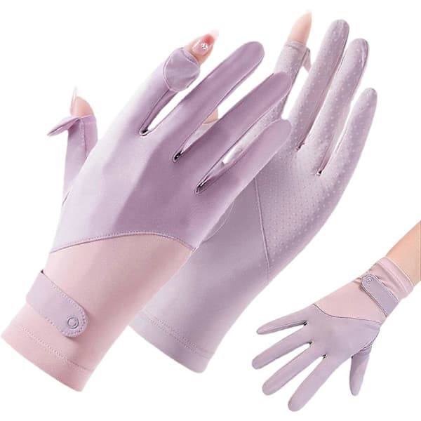 Silkehandsker - Split Ice Silk Solbeskyttelseshandsker, Lilla