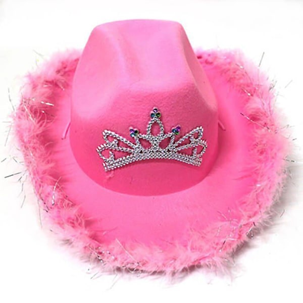 Barbie Powder Denim Hat 3-delat set Barbie Powder Crown Denim Hat Feather Edge Letter Denim Hat Barbie Powder Hat Pink