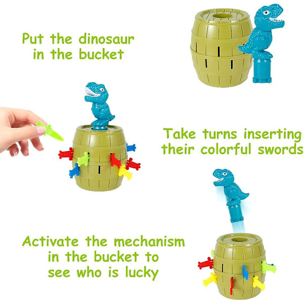 Pop-up dinosaurlegetøj, dinosaurtøndelegetøj, sjovt børneactionbrætspil