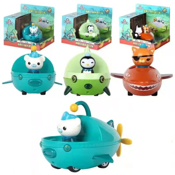 Octonauts Pull Back Car Bat Model Barnacles Kwazii Peso Anime Actionfigur-leker