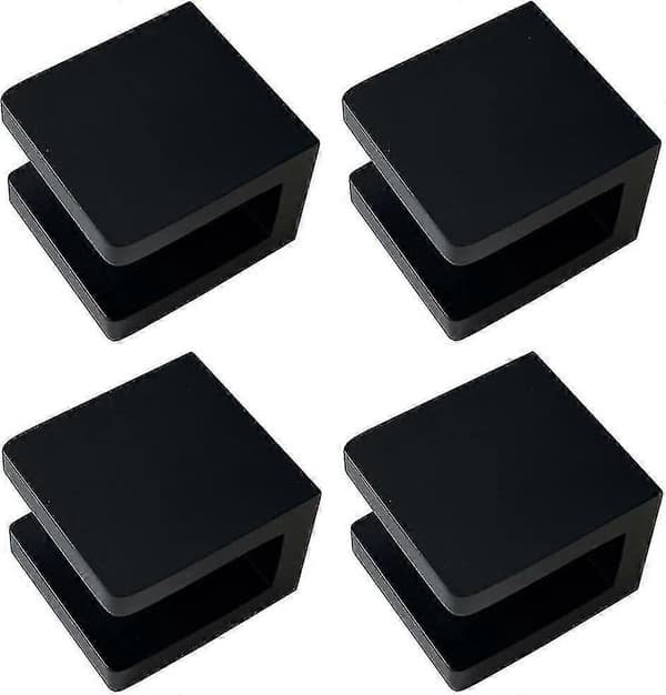 (Mat Sort) Glasklemme, Glas Holder uden boring, Glashylde Beslag, Glasclips Support til 8mm - 10mm Glas