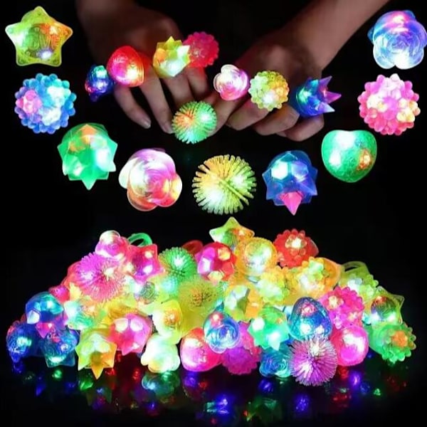 24 Pakke Led Diamond Glow Ringe Lys Op Led Ringe Glød Blinkende (Tilfældig Stil)