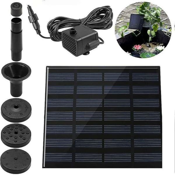 Solardammspump - LUSKYKA® - 1,2W effekt - Max flödeshastighet 200 L/h - Max lyfthöjd 120 cm