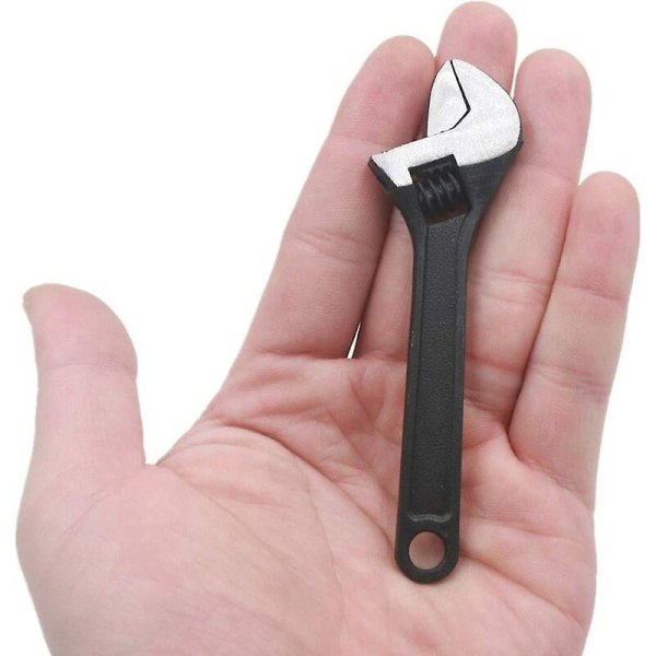 Mini justerbar skiftnyckel i stål 10 cm Liten käftnyckel Handspännare Verktyg för industri och bilreparation (svart 4 tum)