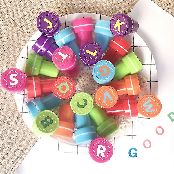 Dyrestempelsett for barn, 26 stk gummistempelstempel for barn, festgave, skolepremier, bursdagsgave B