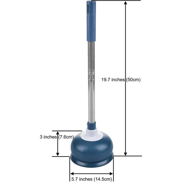 Sug kop afløbsrens - afløbsrens med stativ, toilet afløbsrens værktøj - stærk sugning, blå