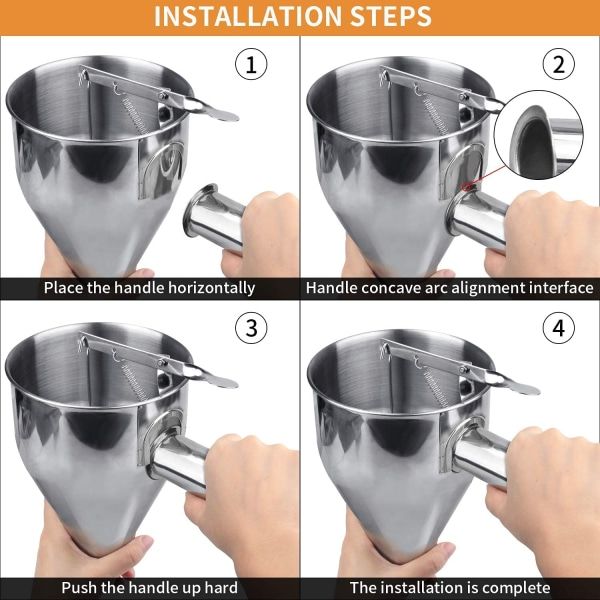 Batter Batter Dispenser i rustfrit stål med stativ til kage donuts cupcake pandekage bagning