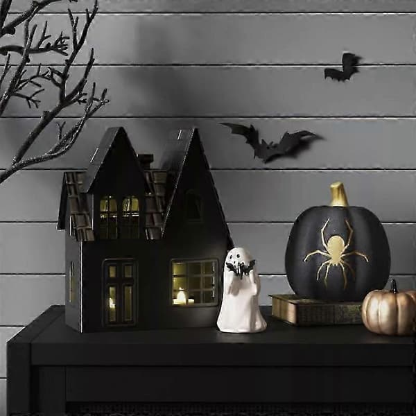 Söt Keramisk Spöke Halloween Dekorativ Figurin Target ghost holding bat