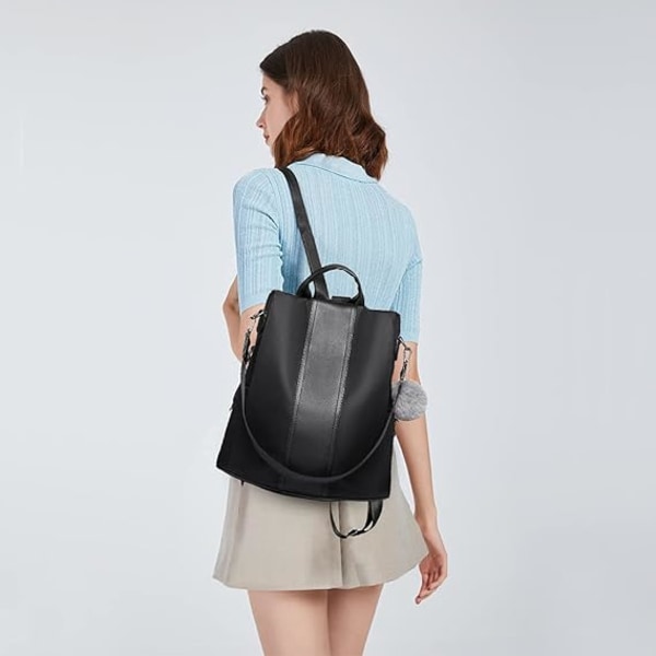 Ryggsäckar för kvinnor Mode ryggsäck Axelväskor med Casual Anti-Theft (svart)