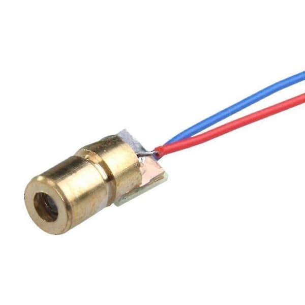 10 stk. 5V 650nm 6mm 5mW Mini Laser Dot Diode Modul Kobberhode Rød
