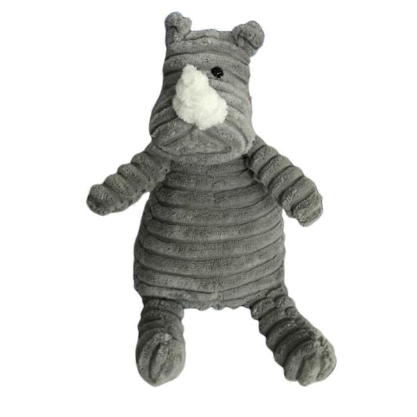 Plush Hundeleksaker Djurformade Bita-Resistenta Pipande Leksaker Corduroy Hundeleksaker för Små Hundar Valpar Husdjur Träningstillbehör rhinoceros