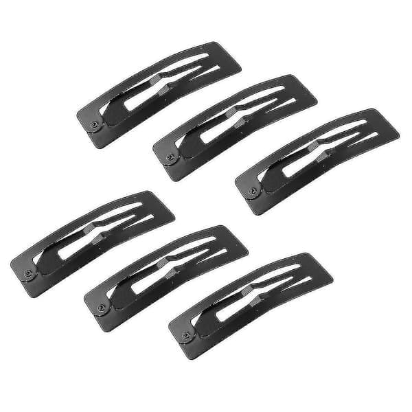 Metalliset hiusklipsit soljella ja rusetilla, 7,7 cm pitkät, 12 kpl, musta