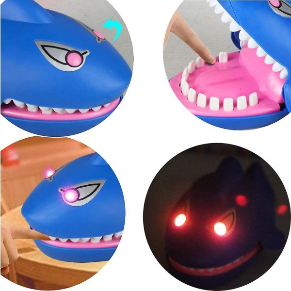 Shark Biting Finger Game, Shark Tandlægelegetøj med LED lys og lyd, sjov fødselsdagsgave til børn
