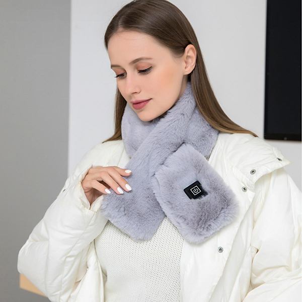 Elektrisk oppvarmet skjerf, skjerf Usb oppvarmet skjerf elektrisk oppvarming skjerf 3 temperatur oppvarming komprimere varmt halstørkle gray
