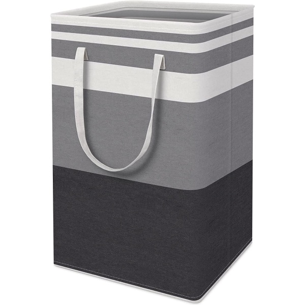 75L Large Laundry Basket Bag-Waterproof, Freestanding Laundry Hamper-Collapsible Tall Laundry Basket with Extended Handles for Clothes（Gradient Grey）