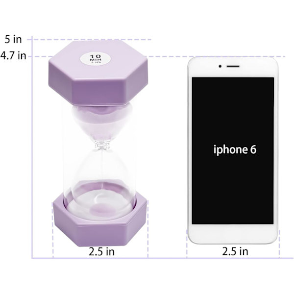 Timeglas Sand Timer, Sand Timer, Timeglas Børns Timeglas Timer Timeglas Sæt Farverigt Sandur Køkken Timer Purple 10 min