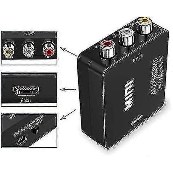 Wii HDMI Adapter - 720/1080p HD Konverter med 3.5mm Lydudgang til Wii Skærm, Projektor, TV