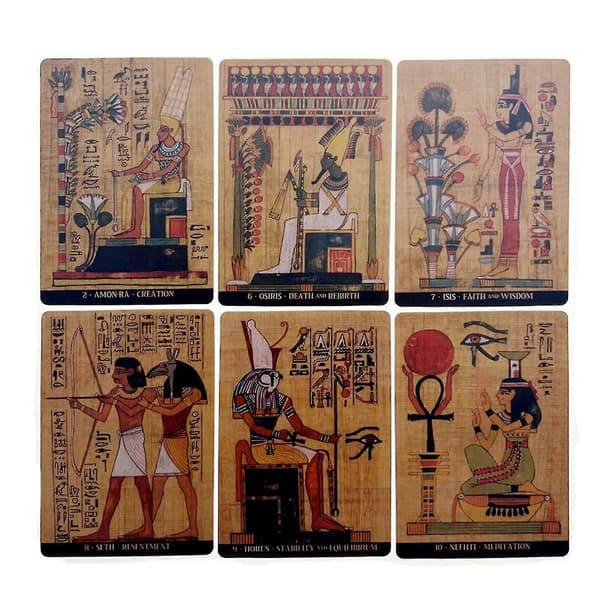 ÆGYPTISKE GUDER Oracle Kort Sæt Tarot Kort Sæt Multilingual ny